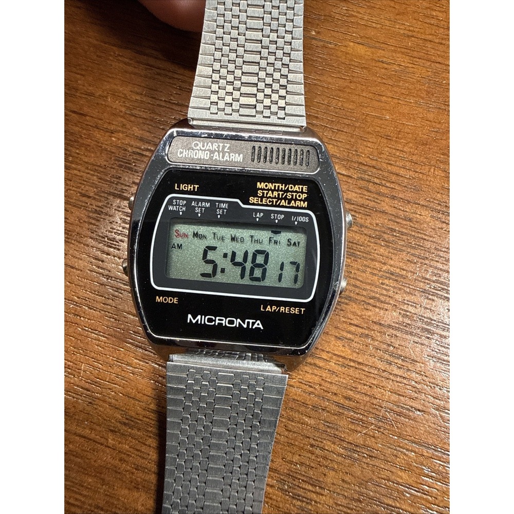 Vintage Micronta Radio Shack Quartz Chrono Alarm Wrist Watch! Works New Battery